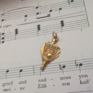 Gold Chemistry Science Pendant Charm